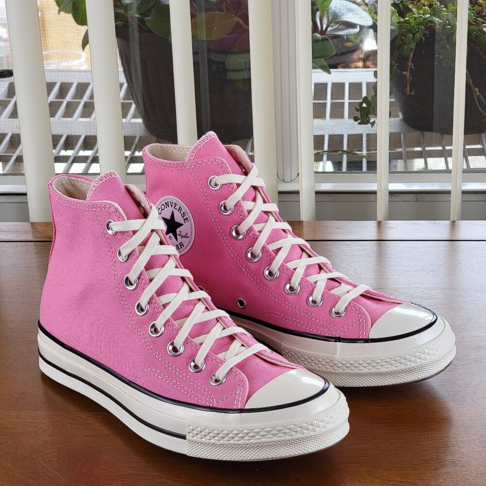 Converse Chuck 70 Wide Hi Canvas A10355C Pink / Egret / Black Size 8.5 Women's